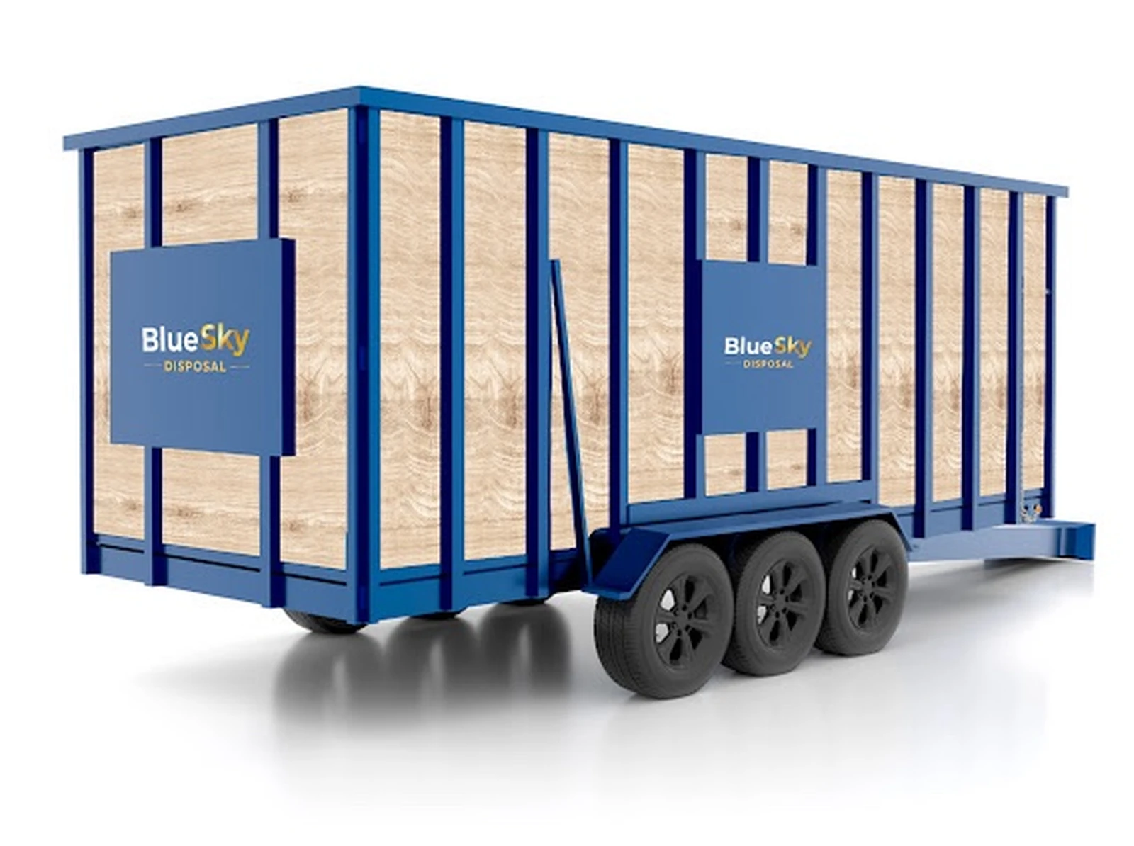 Blue Sky Disposal 30-yard rubber-wheeled dumpster