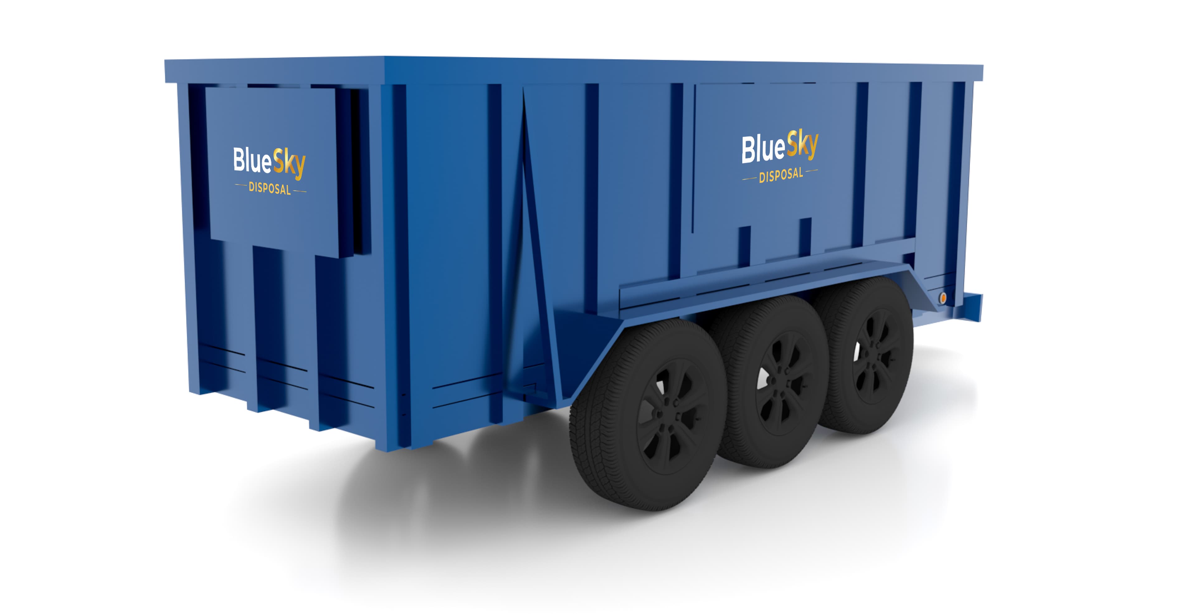 Blue Sky Disposal 20-yard rubber-wheeled dumpster